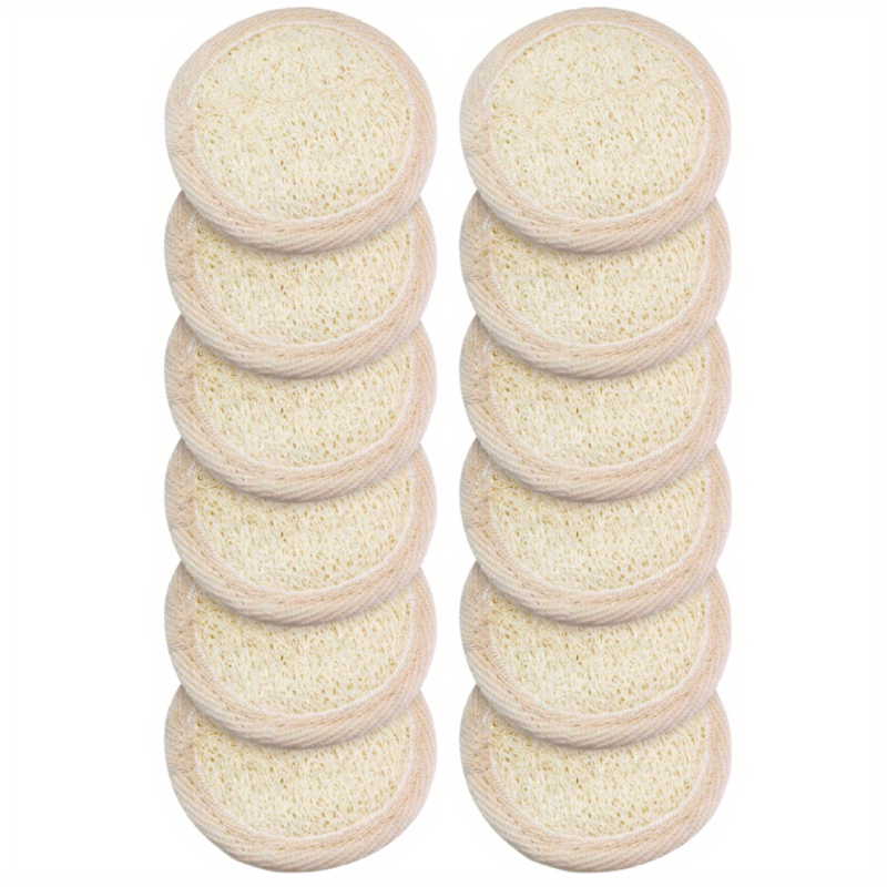 12Pcs Exfoliating Loofah Face Brush Cleanser & Massager Mini Round Bath Sponge