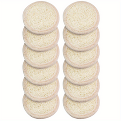 12Pcs Exfoliating Loofah Face Brush Cleanser & Massager Mini Round Bath Sponge