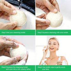 12Pcs Exfoliating Loofah Face Brush Cleanser & Massager Mini Round Bath Sponge
