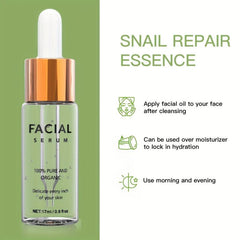 Snail Facial Serum for Nourished, Tightened, Even Skin Tone - 70 Char Limit