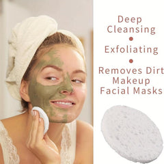 50pcs Wood Pulp Cotton Sponge Face Cleaning Exfoliating Wash Brush Bath