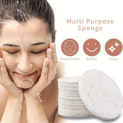 50pcs Wood Pulp Cotton Sponge Face Cleaning Exfoliating Wash Brush Bath