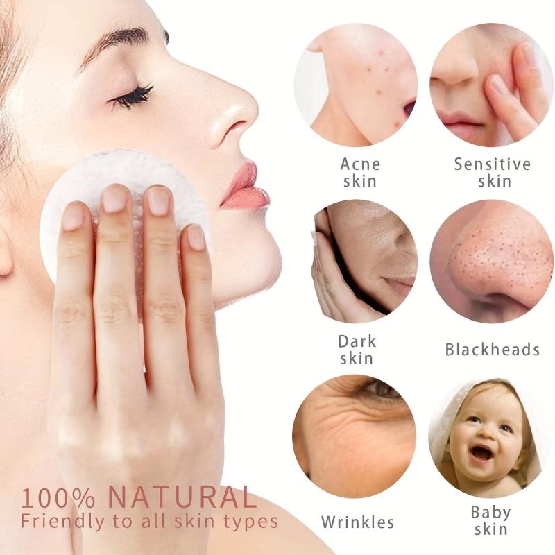 50pcs Wood Pulp Cotton Sponge Face Cleaning Exfoliating Wash Brush Bath