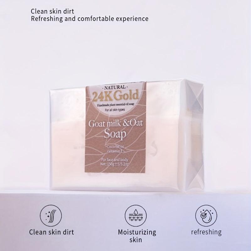 24K Golden Foil Goat Milk & Oat Soap 150g