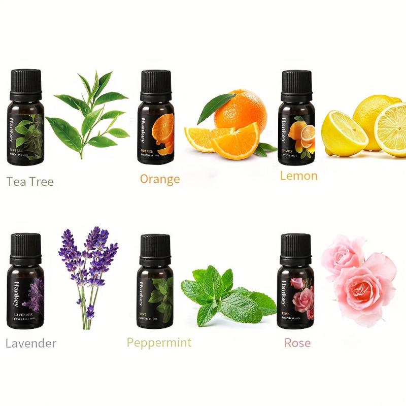 6pcs 10ml Essential Oil Set - Rose Mint Lavender Orange