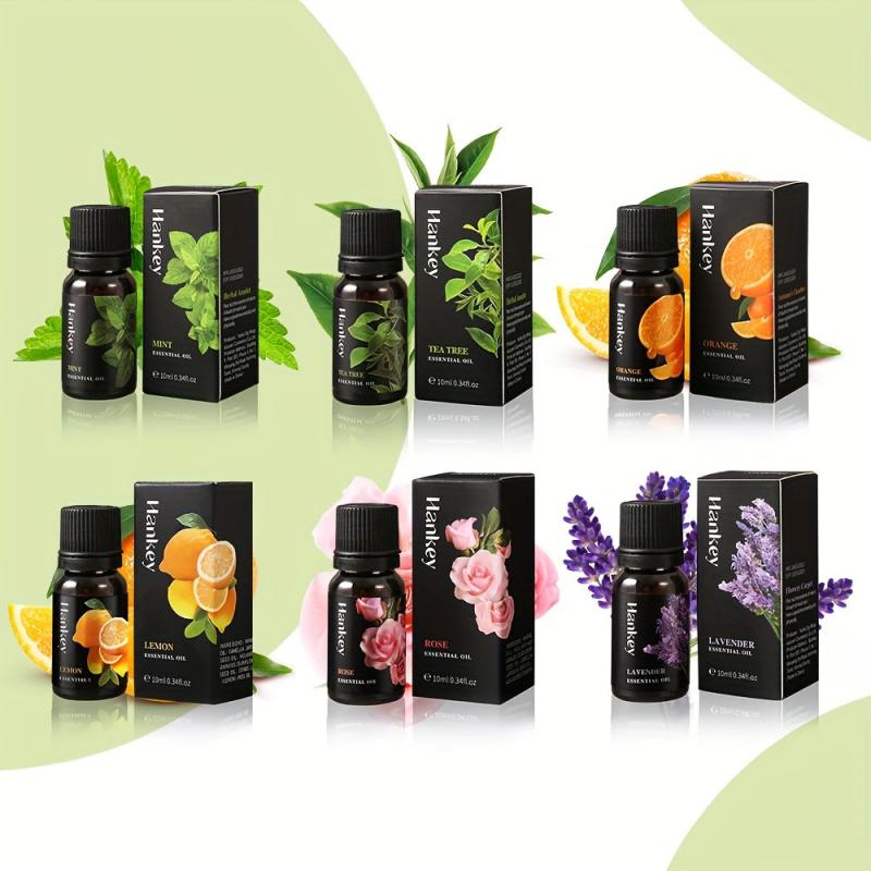 6pcs 10ml Essential Oil Set - Rose Mint Lavender Orange