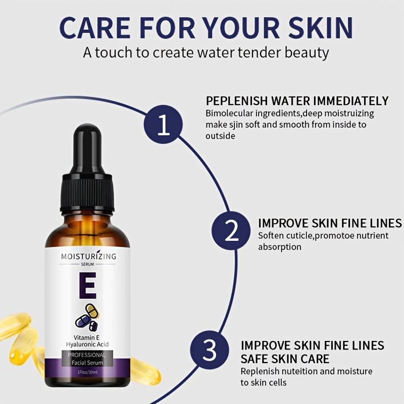Vitamin E Serum with Hyaluronic Acid for Smooth Skin Tone Hydration 30ml