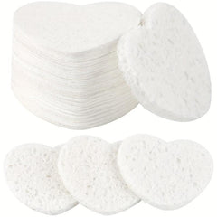 30 Heart Shape Facial Sponges with Container