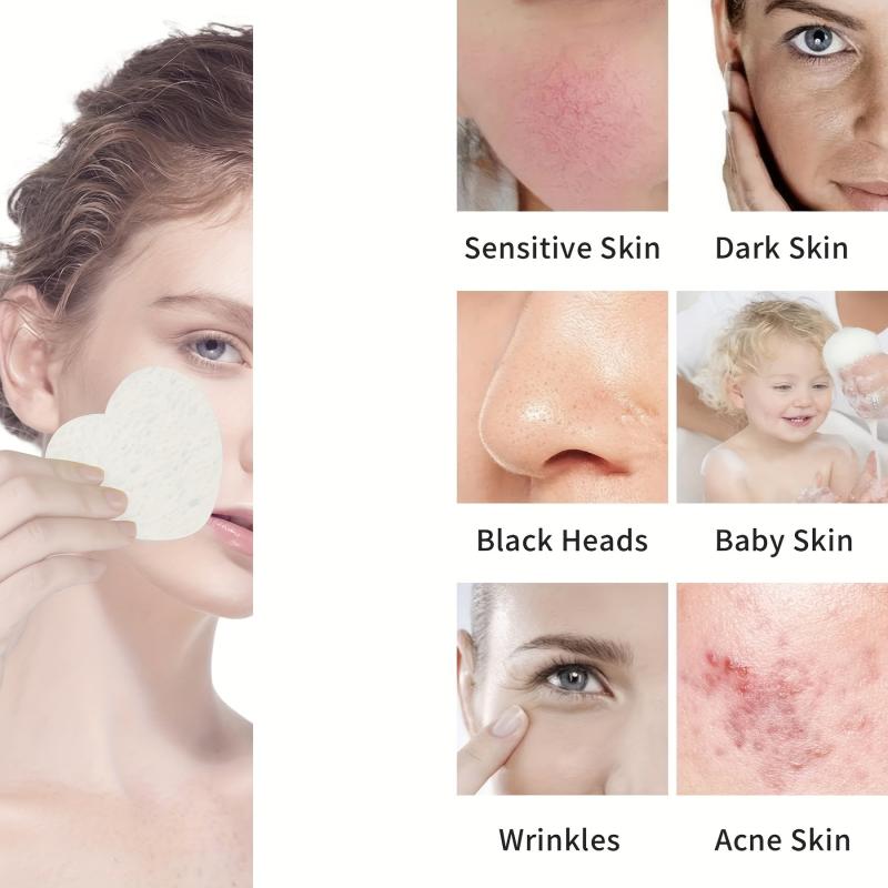 30 Heart Shape Facial Sponges with Container