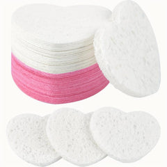 30 Heart Shape Facial Sponges with Container