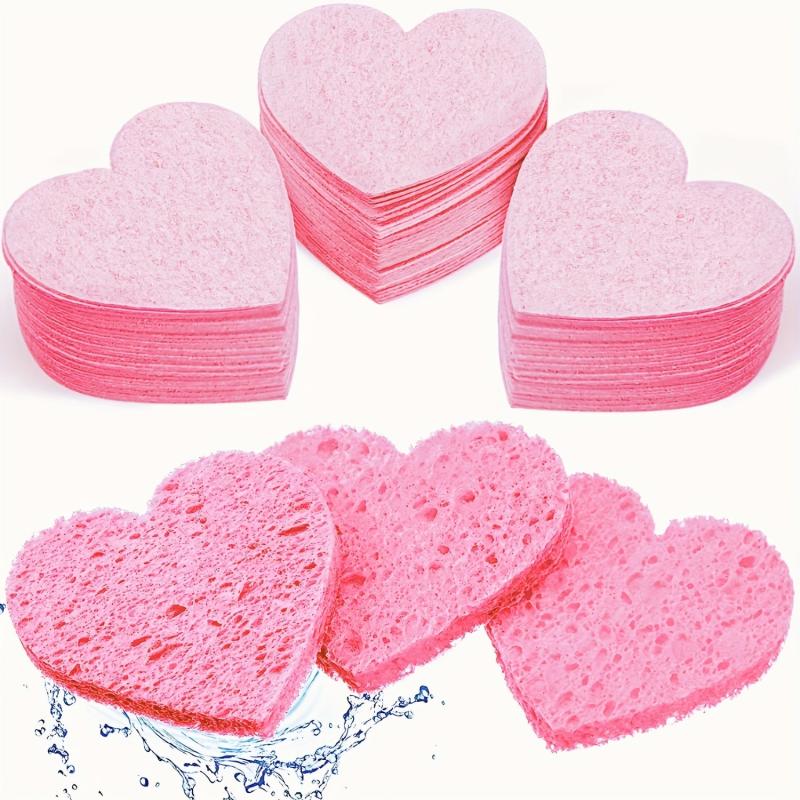 30 Heart Shape Facial Sponges with Container