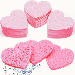 30 Heart Shape Facial Sponges with Container