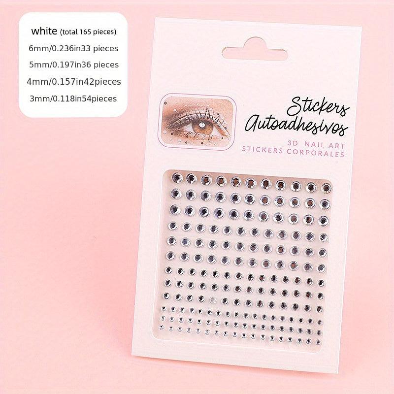 165 Pcs Eye & Face Acrylic Crystal Sticker Makeup Party Halloween Cosplay