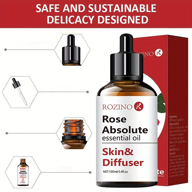100ml Organic Rose Essential Oil for Skin Care Aromatherapy