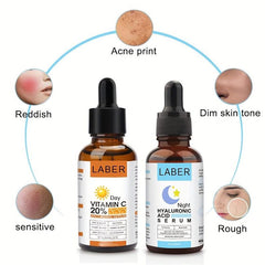 2pcs Vitamin C & Hyaluronic Acid Serum Set