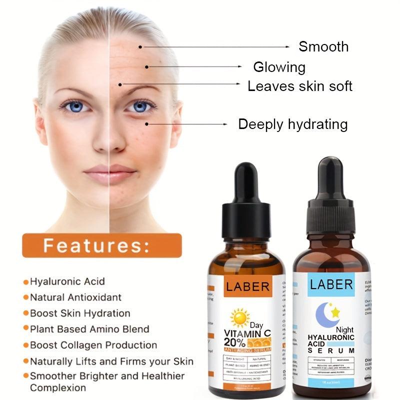 2pcs Vitamin C & Hyaluronic Acid Serum Set