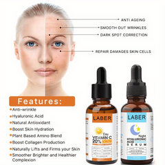 2pcs Vitamin C & Hyaluronic Acid Serum Set