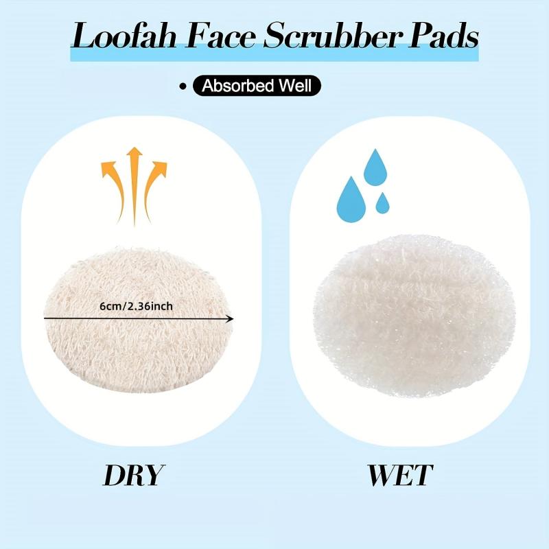 30 Pack Natural Loofah Sponge Exfoliating Face Pads Scrubbers Pad