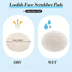 30 Pack Natural Loofah Sponge Exfoliating Face Pads Scrubbers Pad