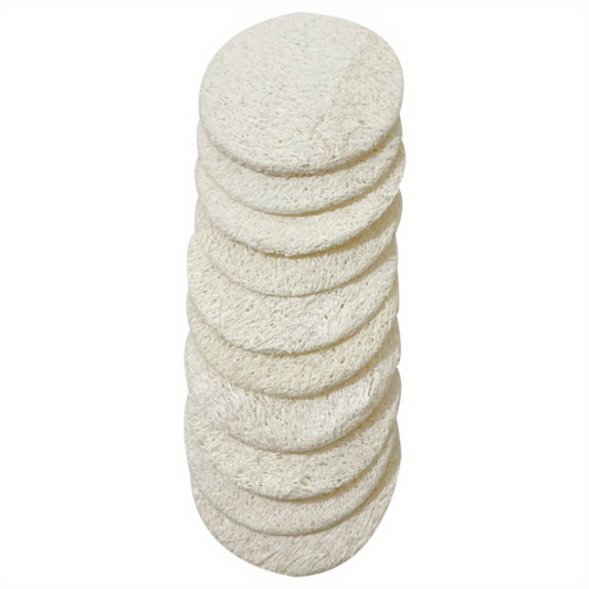30 Pack Natural Loofah Sponge Exfoliating Face Pads Scrubbers Pad