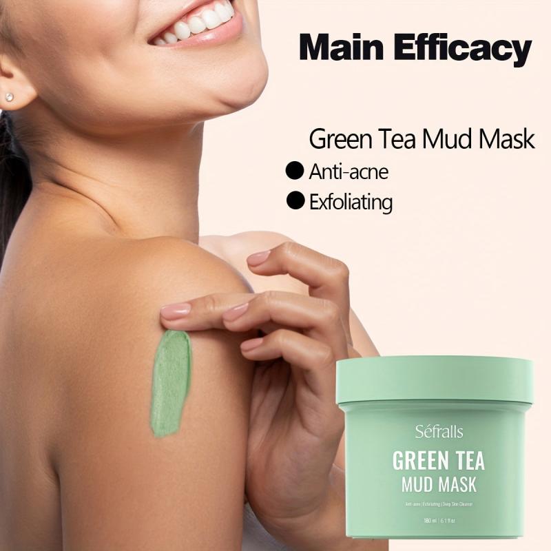 Green Tea Facial Mud Mask Gentle Exfoliating Moisturizing Nourishing Skin