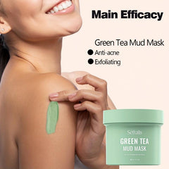Green Tea Facial Mud Mask Gentle Exfoliating Moisturizing Nourishing Skin