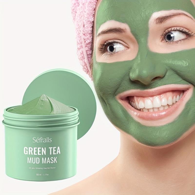 Green Tea Facial Mud Mask Gentle Exfoliating Moisturizing Nourishing Skin