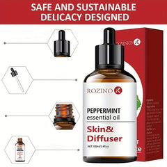 100ml Organic Peppermint Essential Oil for Skin Care Massage Aromatherapy