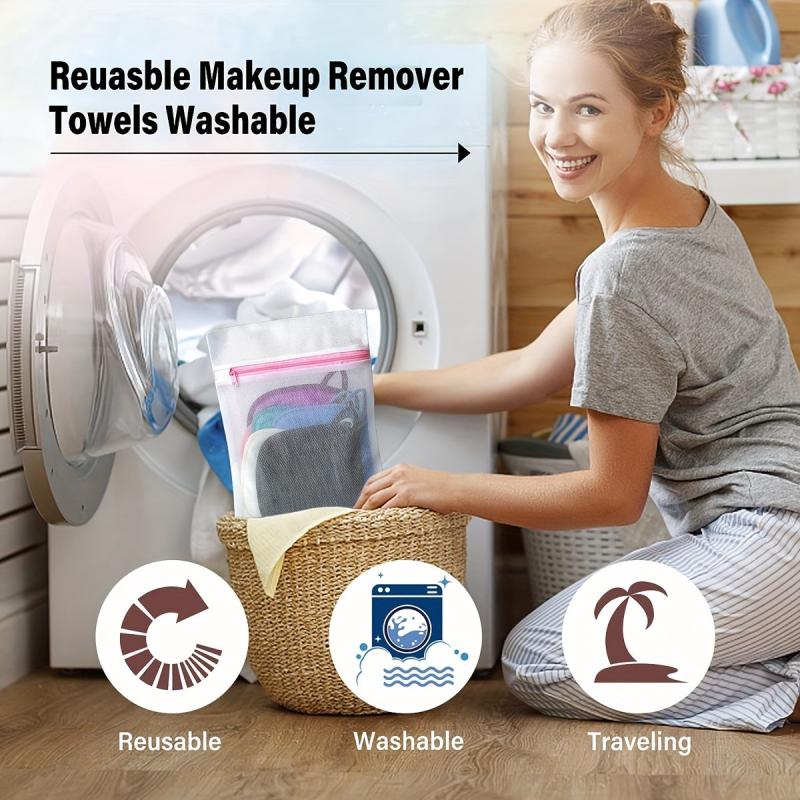 1PC Reusable Makeup Remover Cloth - Microfiber Cleansing Towel