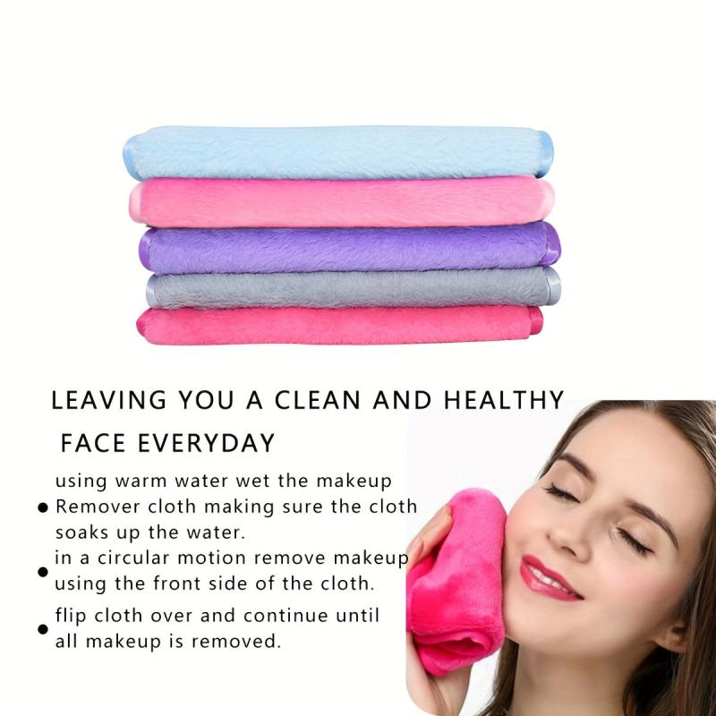 1PC Reusable Makeup Remover Cloth - Microfiber Cleansing Towel