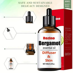 100ml Bergamot Essential Oil with Glass Dropper for Aromatherapy