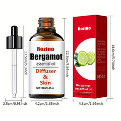 100ml Bergamot Essential Oil with Glass Dropper for Aromatherapy