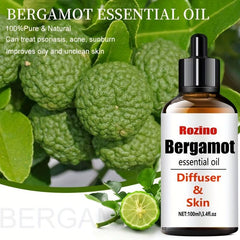 100ml Bergamot Essential Oil with Glass Dropper for Aromatherapy