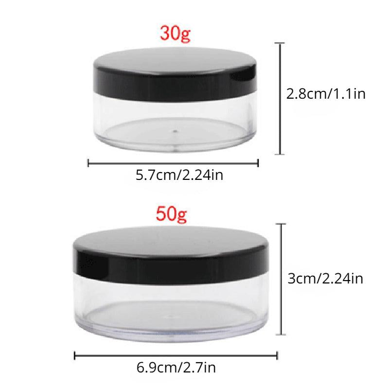 30g 50g Plastic Loose Powder Jar With Sifter Matte Cap Makeup Compact