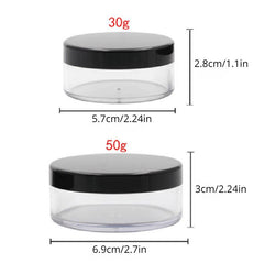 30g 50g Plastic Loose Powder Jar With Sifter Matte Cap Makeup Compact