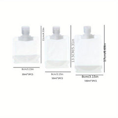 9pcs 18pcs Portable Toiletries Squeeze Pouches for Lotion Shampoo Shower Gel