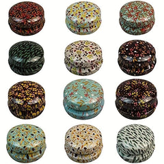12 Pack Round Tin Containers 20ml Capacity Hinged Lid for Candles Lip Balm Salve