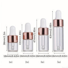 2pcs Clear Glass Dropper Vials for Essential Oils Aromatherapy 1ml 2ml 3ml 5ml
