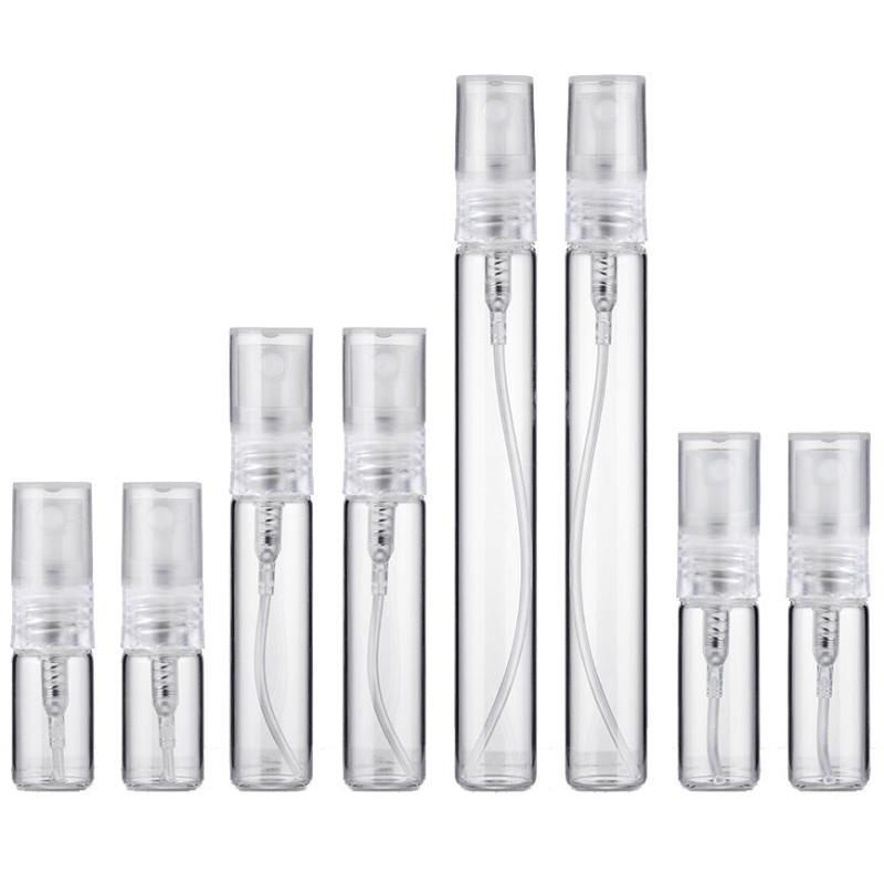 8PCS Perfume Bottle Set 2ml 3ml 5ml 10ml Glass Spray Refillable Empty Bottles
