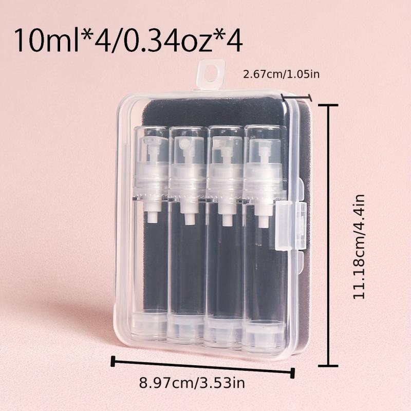 4pcs 10ml Airless Pump Lotion & Spray Bottle