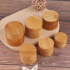 Mini Bamboo Cosmetic Jar for Travel and DIY Makeup Samples
