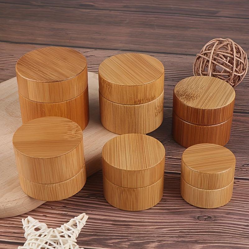Mini Bamboo Cosmetic Jar for Travel and DIY Makeup Samples