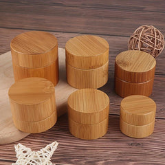 Mini Bamboo Cosmetic Jar for Travel and DIY Makeup Samples