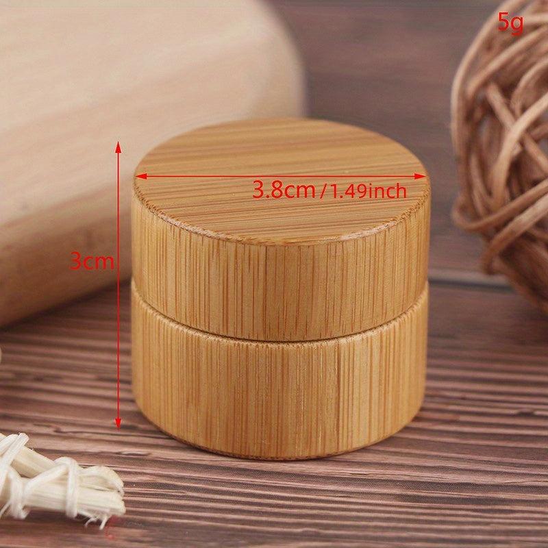 Mini Bamboo Cosmetic Jar for Travel and DIY Makeup Samples