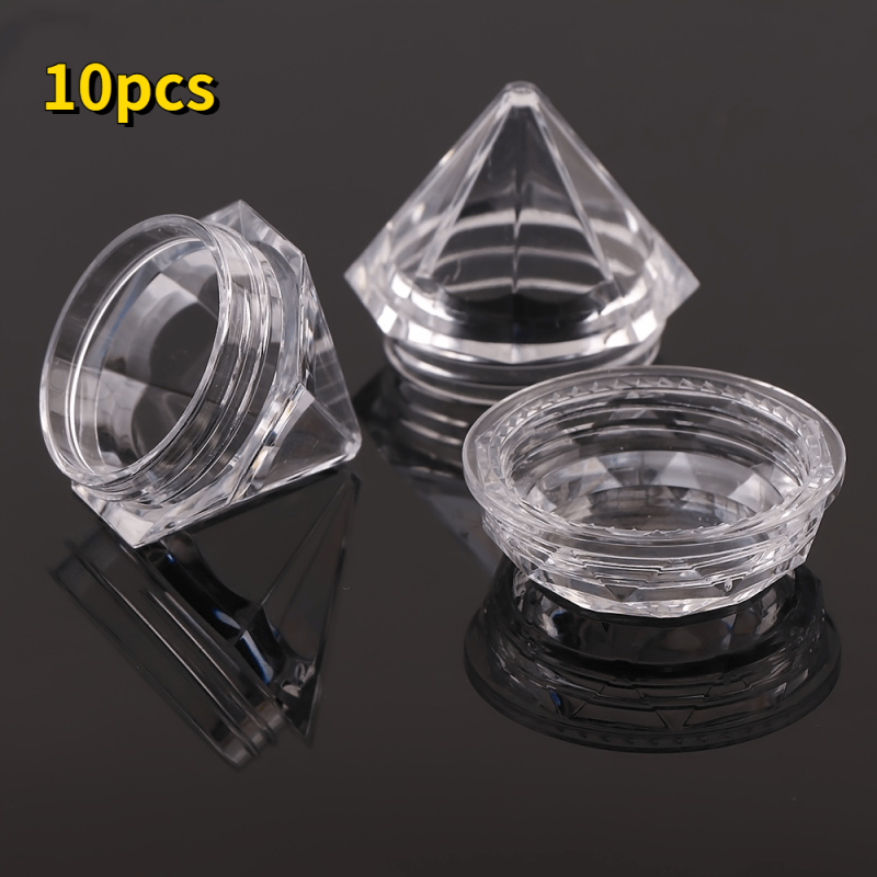 10pcs Clear Cream Box Jars Empty Cosmetic Container with Lid