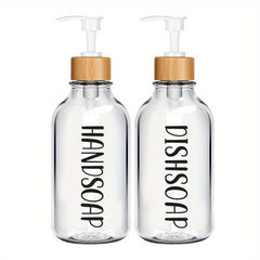 500ml Lotion & Soap Dispenser Set for Kitchen Sink, Countertop Decorative Bottle