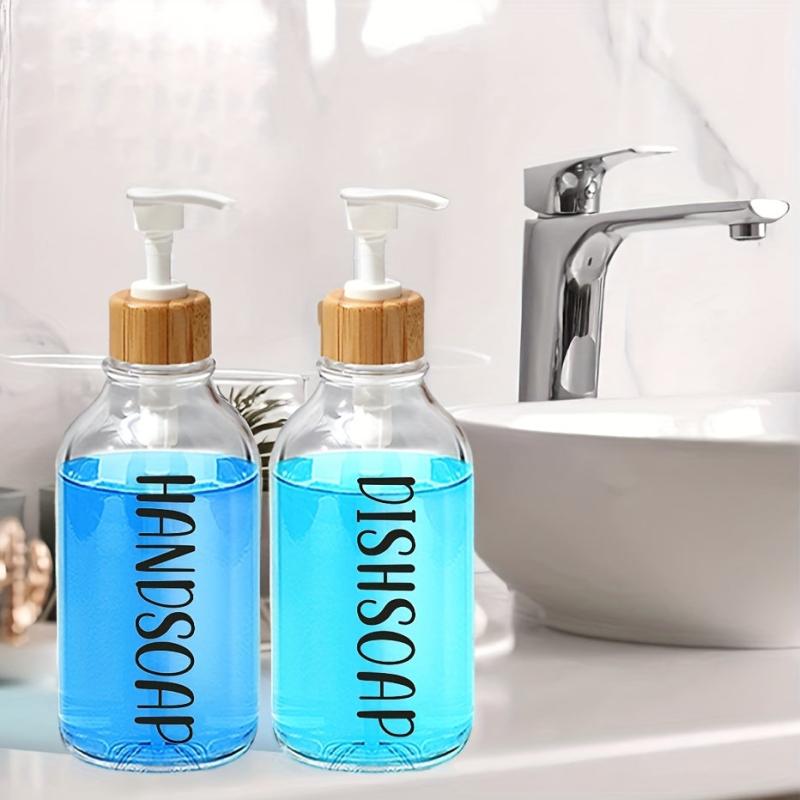 500ml Lotion & Soap Dispenser Set for Kitchen Sink, Countertop Decorative Bottle