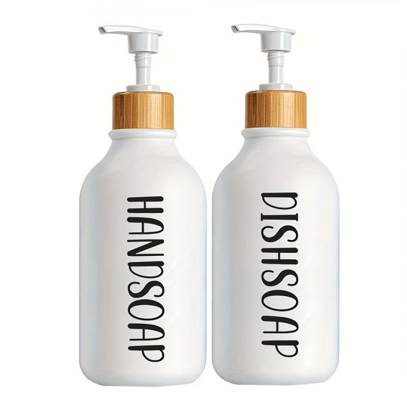 500ml Lotion & Soap Dispenser Set for Kitchen Sink, Countertop Decorative Bottle