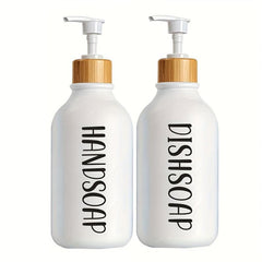 500ml Lotion & Soap Dispenser Set for Kitchen Sink, Countertop Decorative Bottle