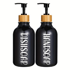 500ml Lotion & Soap Dispenser Set for Kitchen Sink, Countertop Decorative Bottle